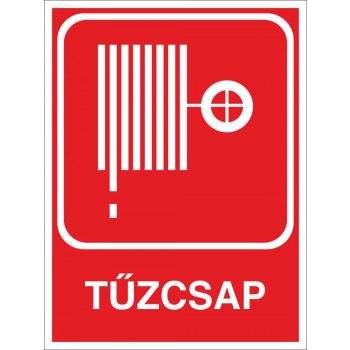   Tűzcsap (utánvilágító) - 15 cm x 20 cm - műanyag tábla