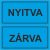 Kék Nyitva-Zárva - 20 cm x 10 cm - tábla + damil
