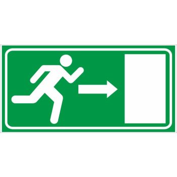   Menekülés jobbra (utánvilágító) - 25 cm x 12,5 cm - tábla
