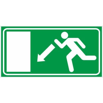   Menekülés balra le (utánvilágító) - 25 cm x 12,5 cm - tábla