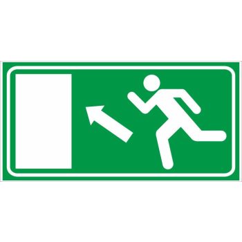   Menekülés balra fel (utánvilágító) - 25 cm x 12,5 cm - tábla