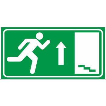   Menekülési lépcső előre (utánvilágító) - 25 cm x 12,5 cm - tábla