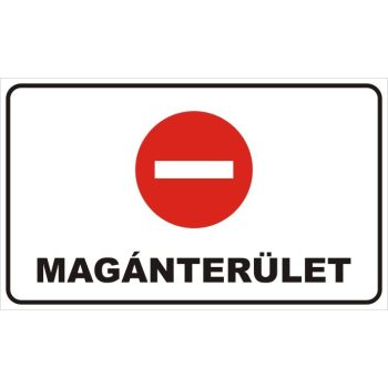 Magánterület - 25 cm x 15 cm - tábla