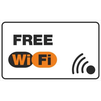 Free wifi - 25 cm x 15 cm - tábla