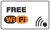 Free wifi - 25 cm x 15 cm - tábla