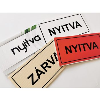 Nyitva-Zárva táblák - 20 x 10 cm