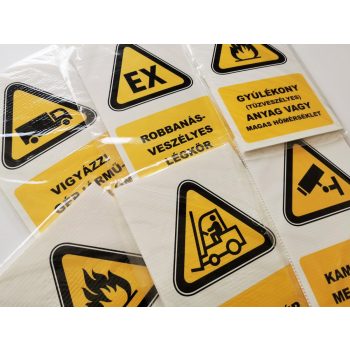 Veszélyt jelző táblák - 15 x 25 cm