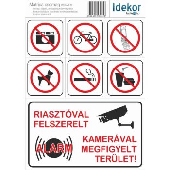 Gazdaságos BEJÁRATI matrica csomag 03