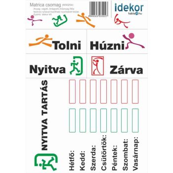 Gazdaságos NYITVA TARTÁS matrica csomag 10