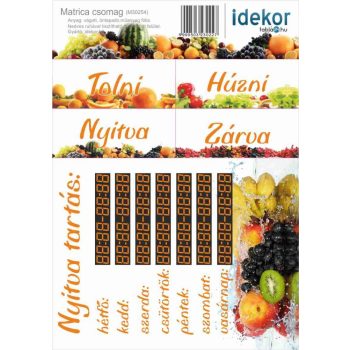 Gazdaságos NYITVA TARTÁS matrica csomag 14