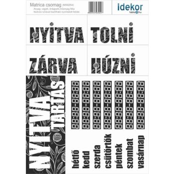 Gazdaságos NYITVA TARTÁS matrica csomag 15