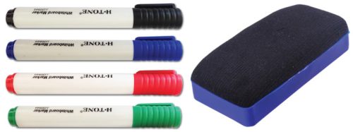 Táblafilc (4 szín) mágneses táblatörlővel