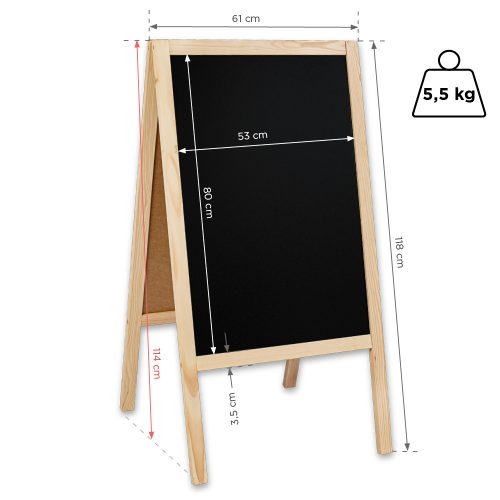 Krétával írható fa megállító tábla 61x118 cm