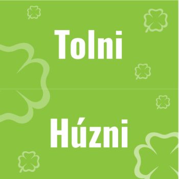 Lottózó tolni-húzni felirat