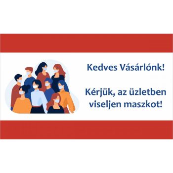 Maszk használata kötelező - matrica/tábla