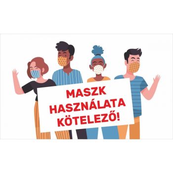 Maszk használata kötelező - matrica/tábla