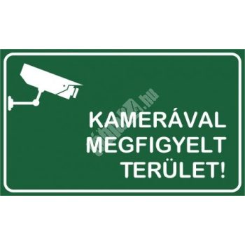   Választható színű "Kamerával megfigyelt terület!" légkamrás tábla