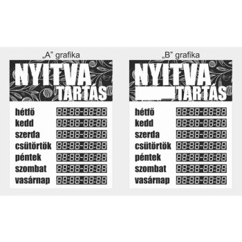 Nyitvatartás s07 - Választható színű virágos