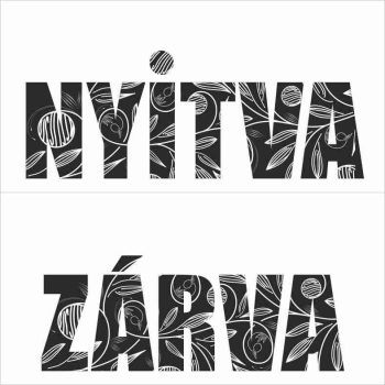 Nyitva-zárva s07 - Választható színű virágos