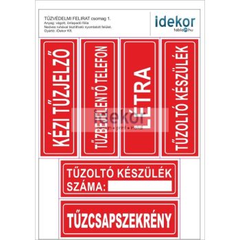 Gazdaságos TŰZVÉDELMI matrica csomag 01
