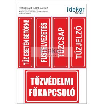 Gazdaságos TŰZVÉDELMI matrica csomag 02